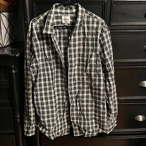 American Eagle Outfitters Black and White Checkered Shirt